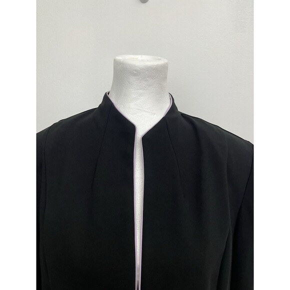 Sag Harbor women’s blazer Suit Petite Size 12P Black Long Sleeve Open Front - Picture 9 of 11